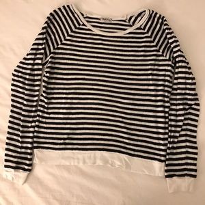 TNA striped terry cloth longsleeve/sweatshirt